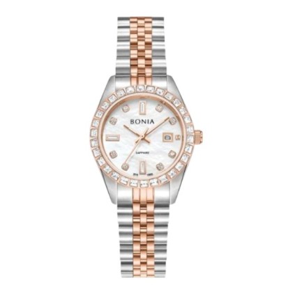 Bonia Noble Elegance BNB10553-6657S White Dial Stainless Steel Women Watch